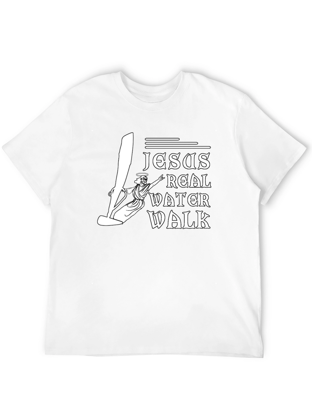Jesus Real Water Walk Black T-Shirt