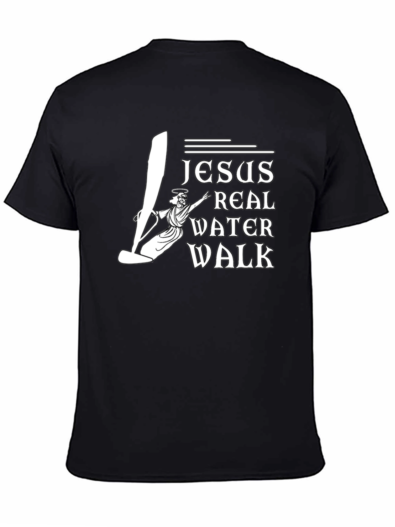 Jesus Real Water Walk Black T-Shirt