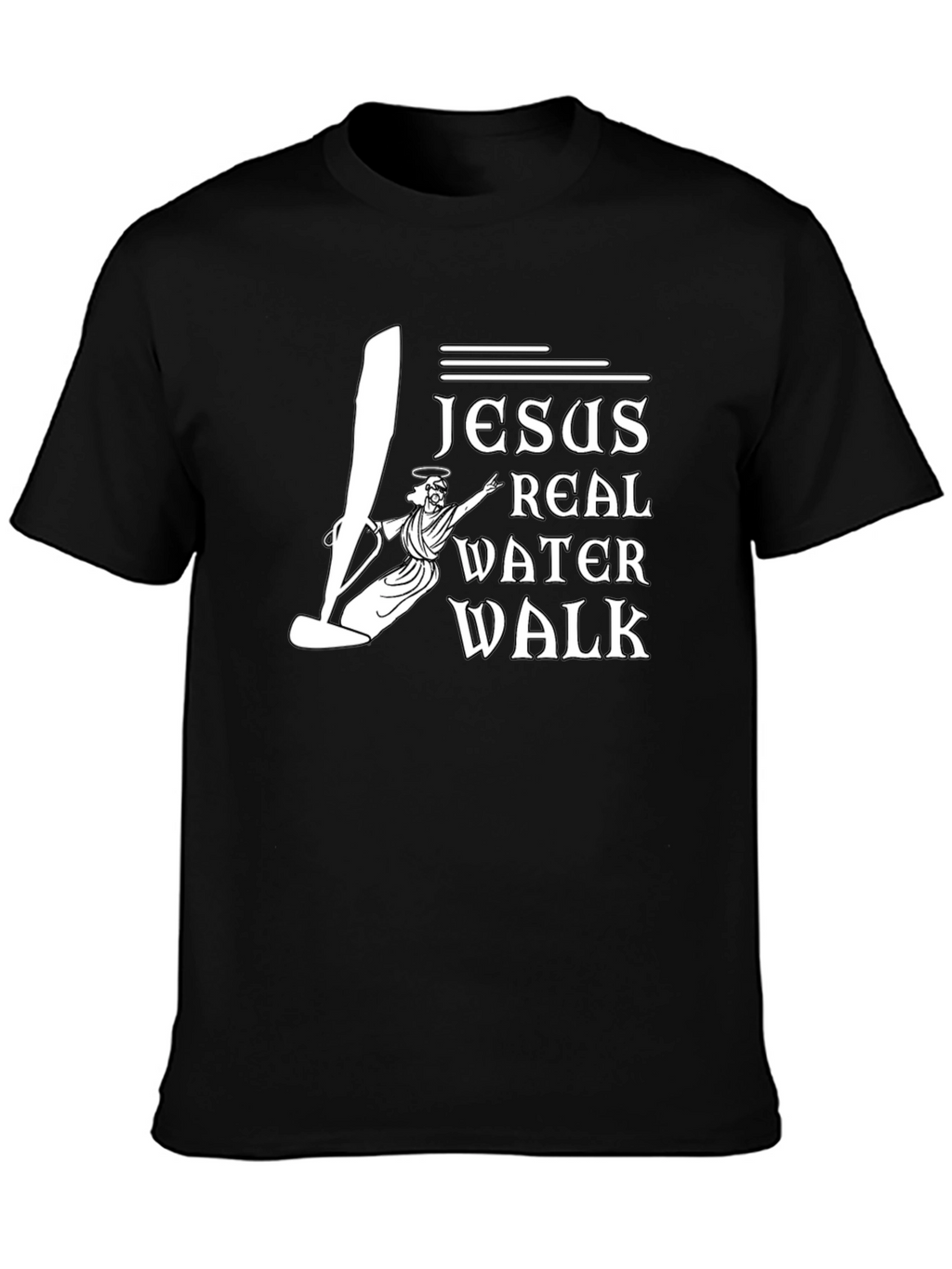 Jesus Real Water Walk Black T-Shirt