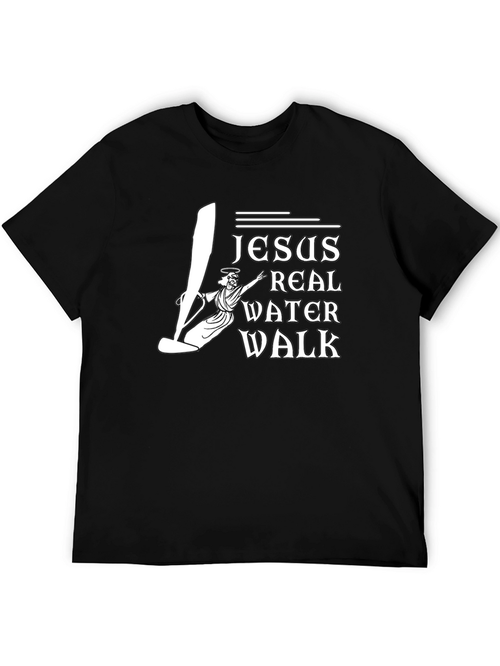 Jesus Real Water Walk Black T-Shirt