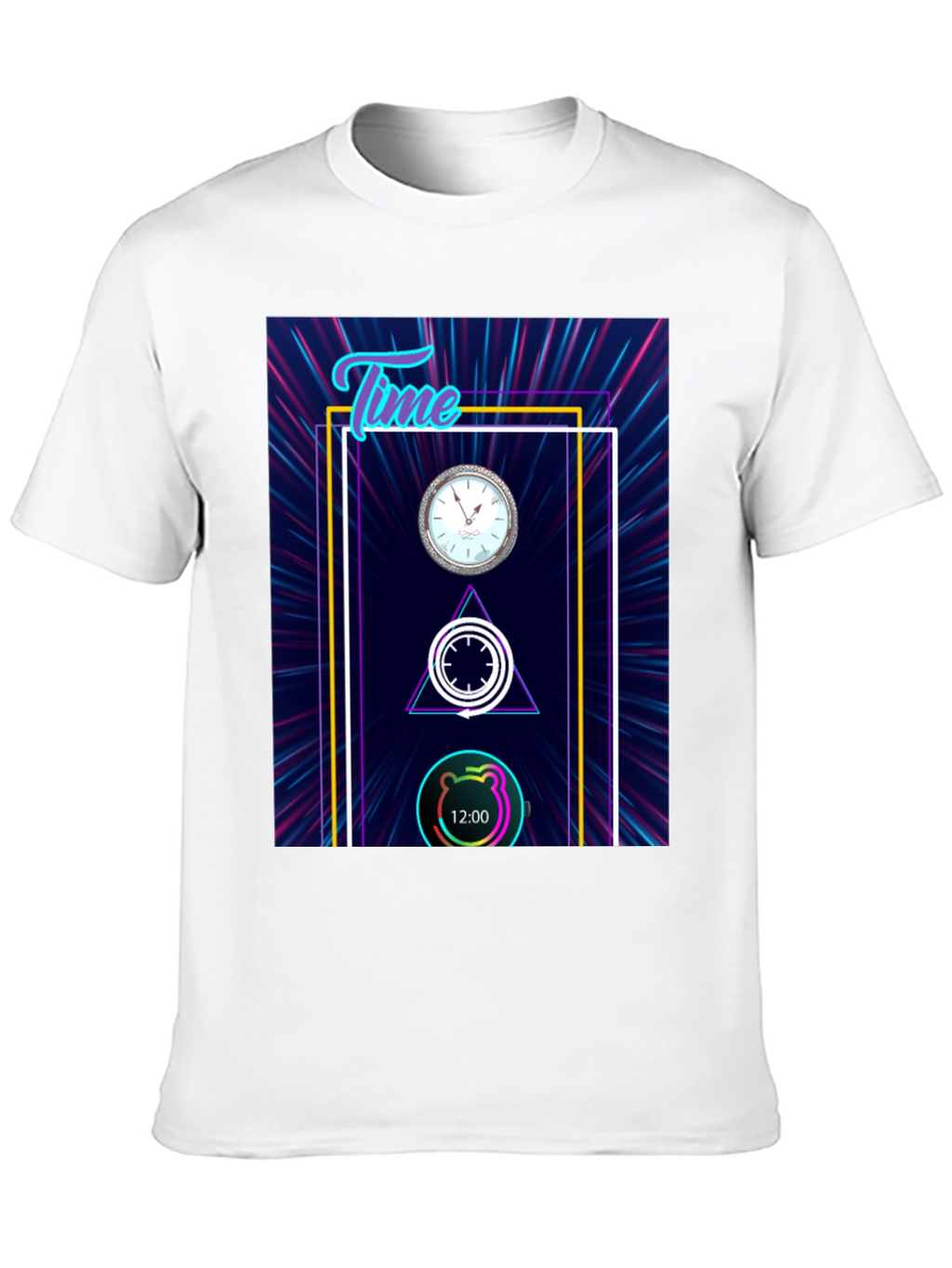 Time Flies Graphic Tee - Unique Neon Design