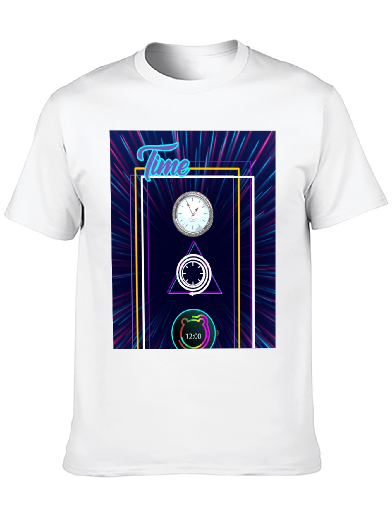 Time Flies Graphic Tee - Unique Neon Design