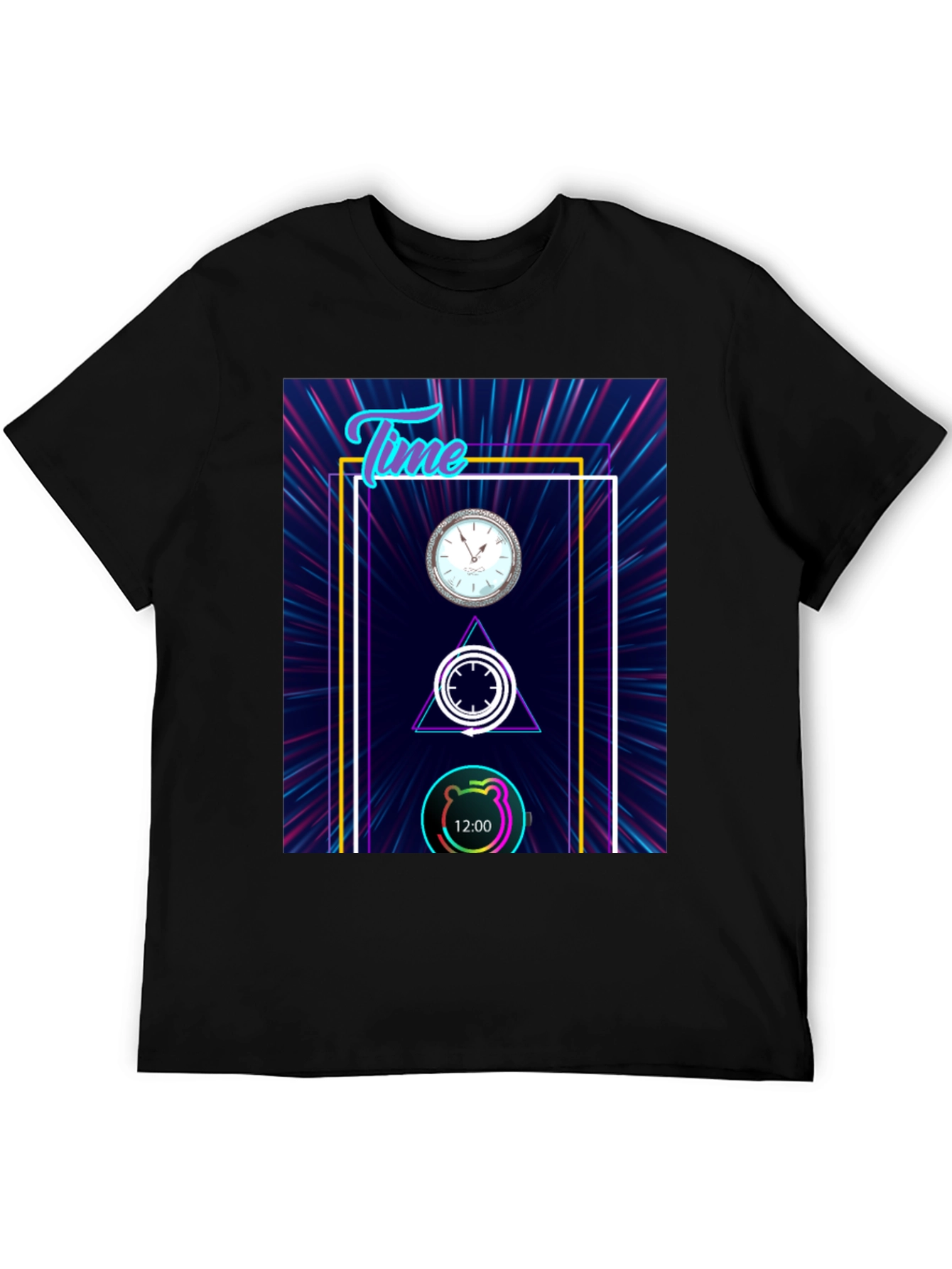 Time Flies Graphic Tee - Unique Neon Design