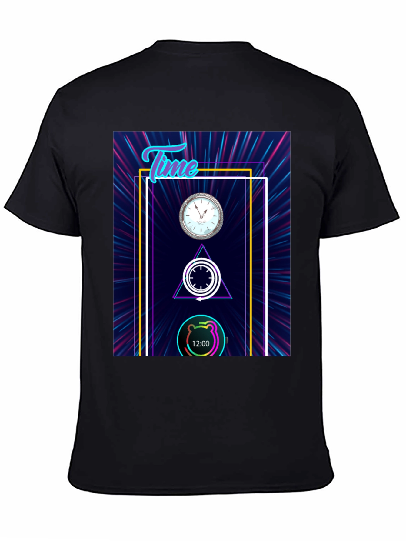 Time Flies Graphic Tee - Unique Neon Design