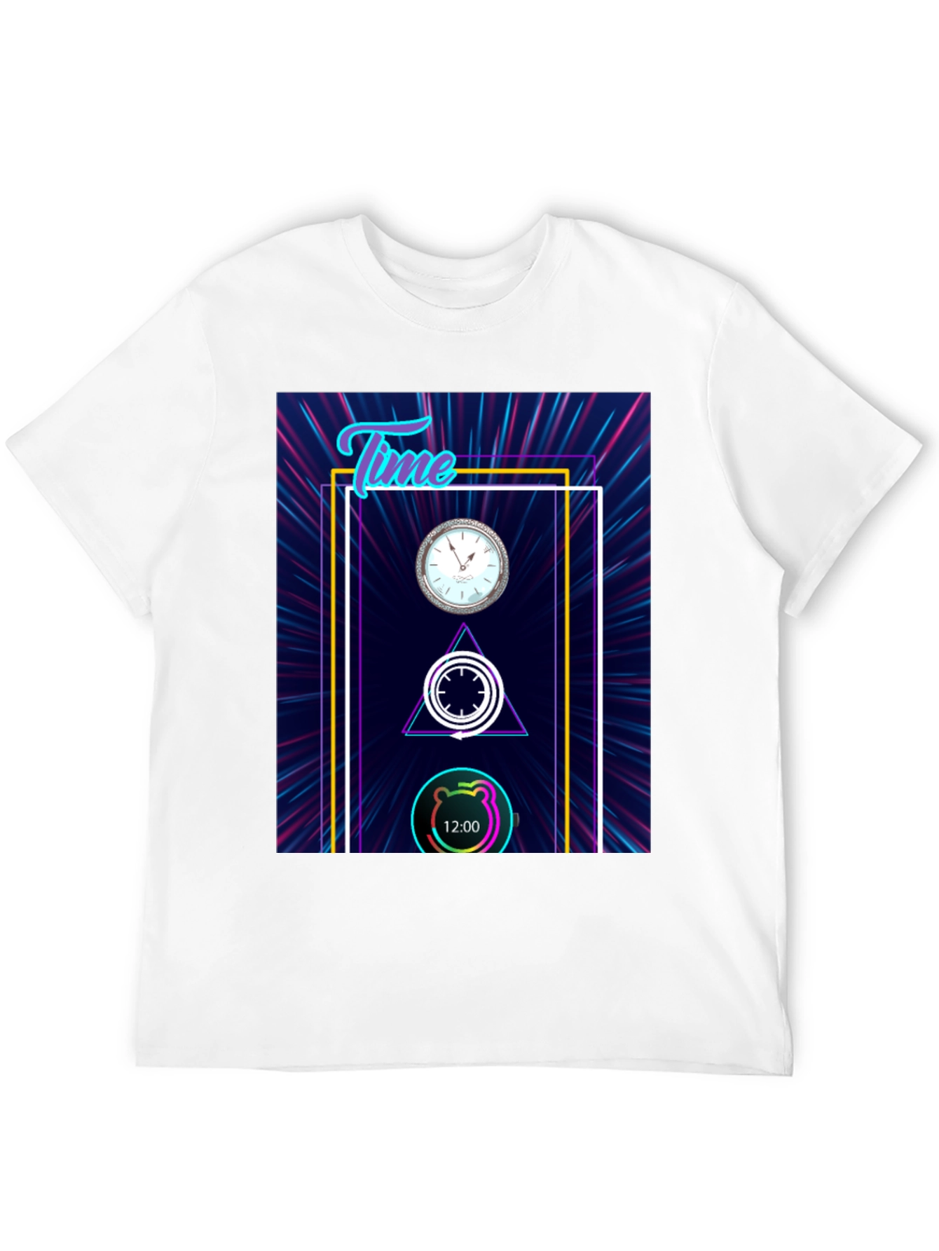 Time Flies Graphic Tee - Unique Neon Design