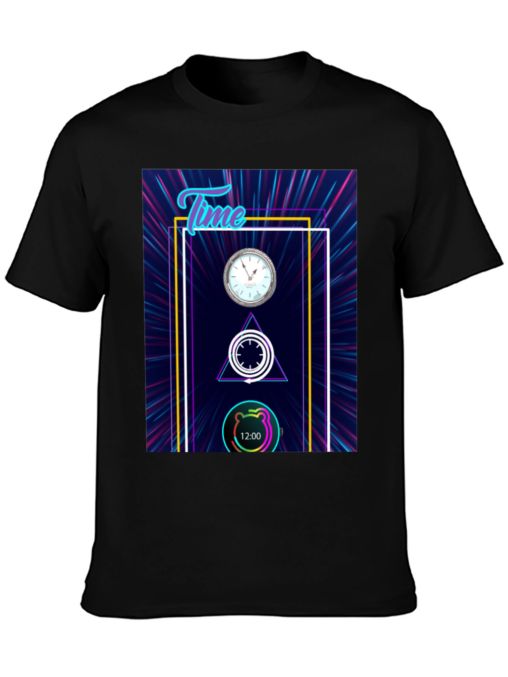 Time Flies Graphic Tee - Unique Neon Design