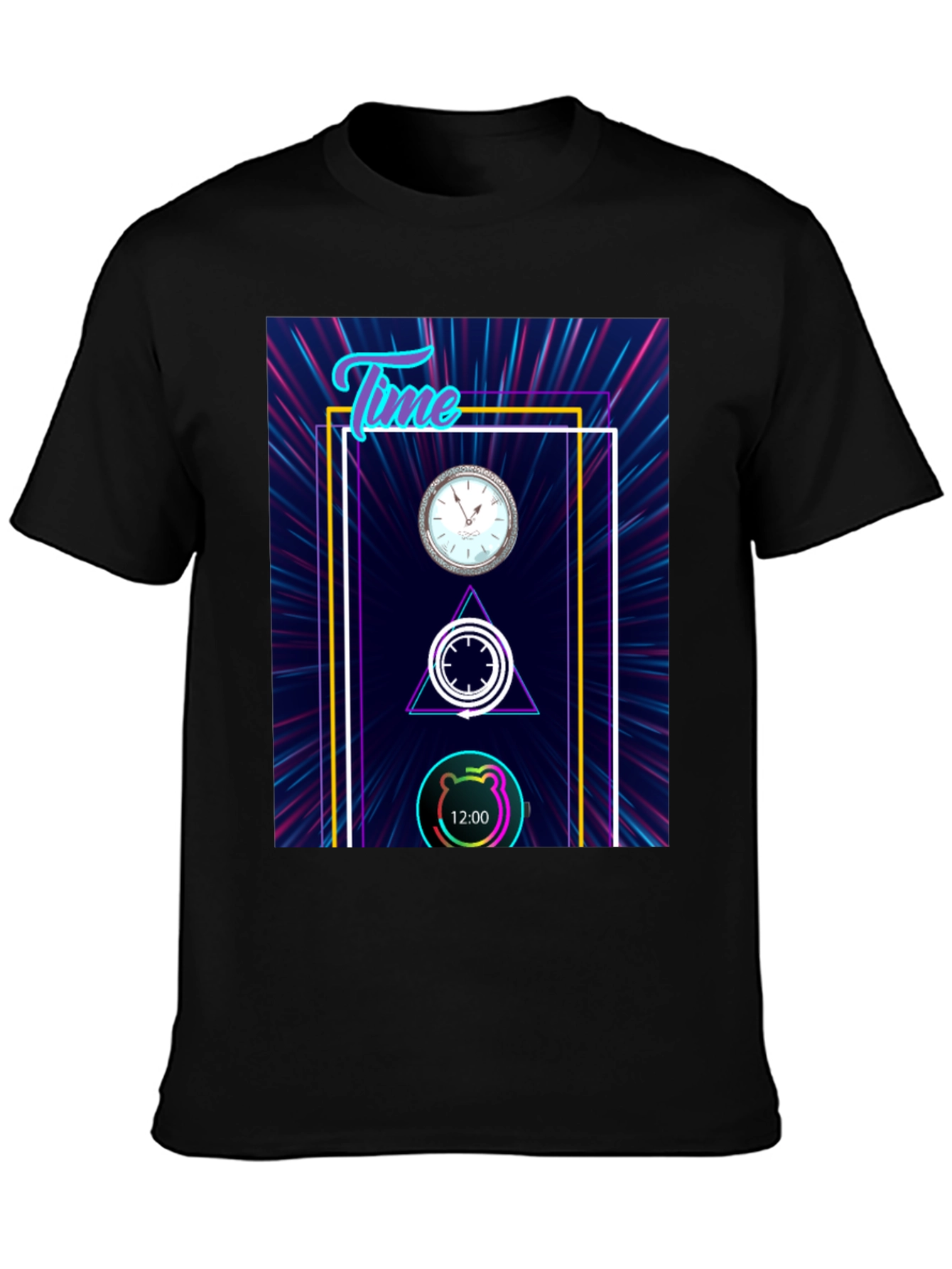 Time Flies Graphic Tee - Unique Neon Design