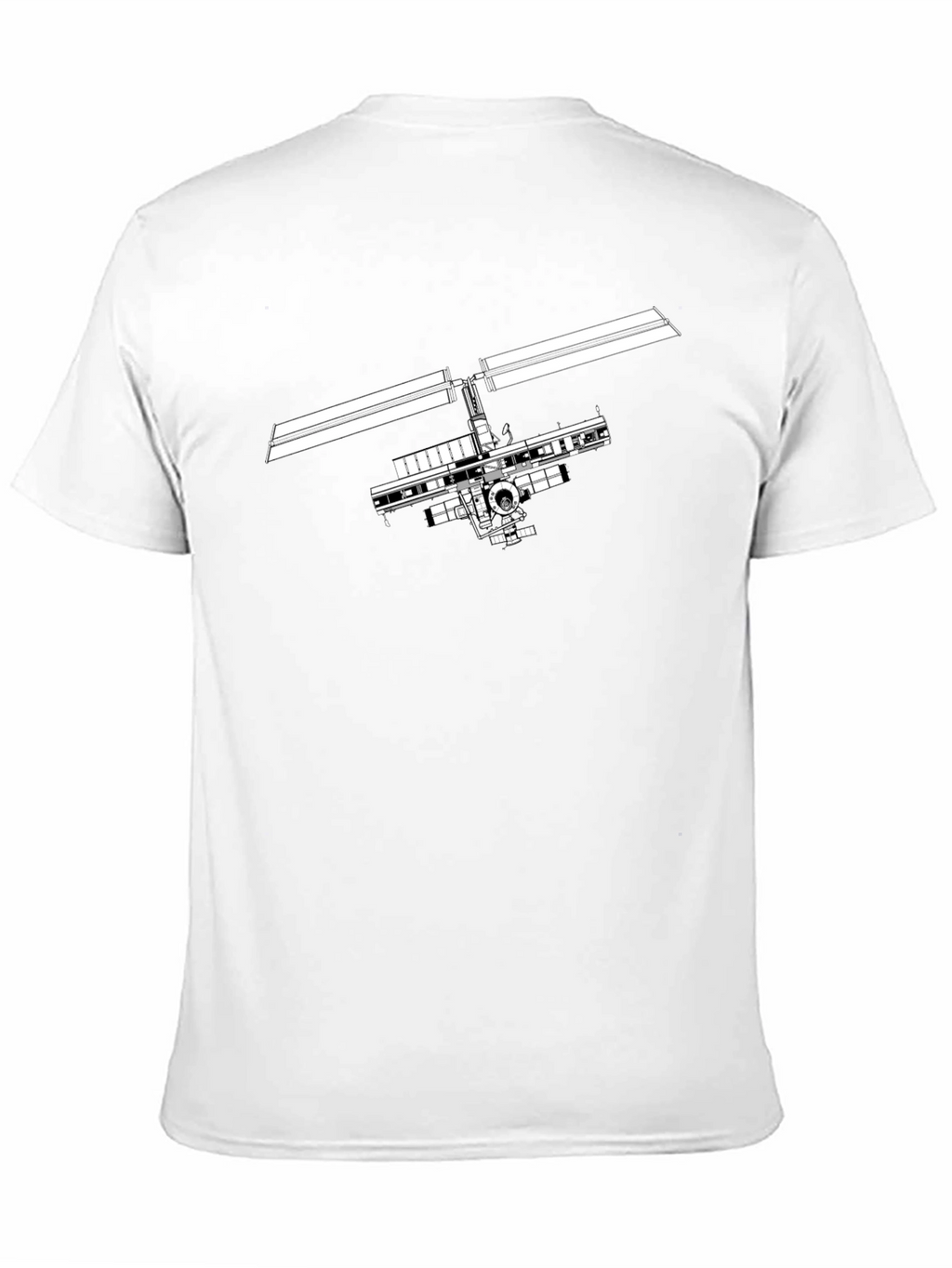 Space Station Graphic Tee - Modern Black T-Shirt