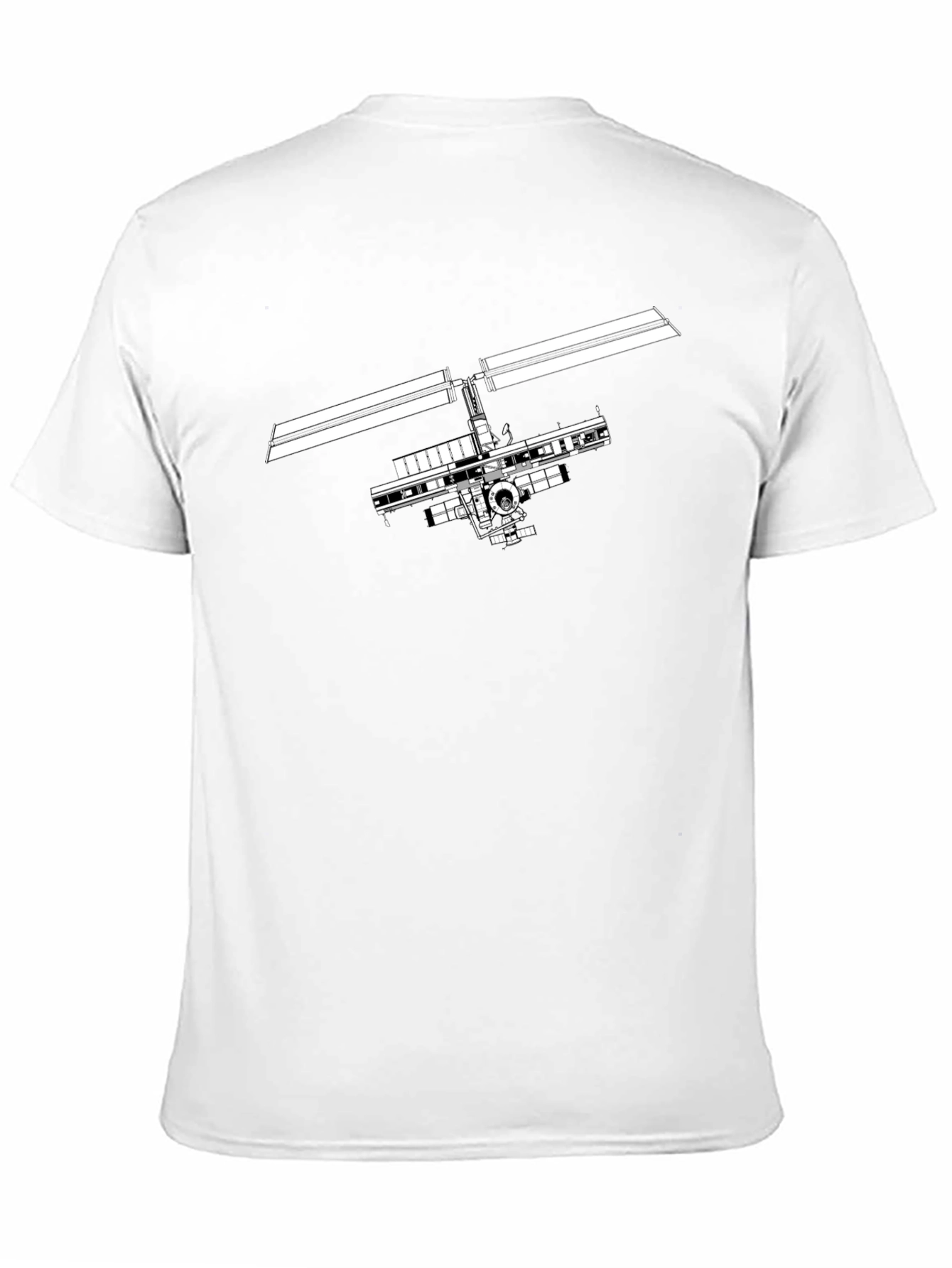 Space Station Graphic Tee - Modern Black T-Shirt