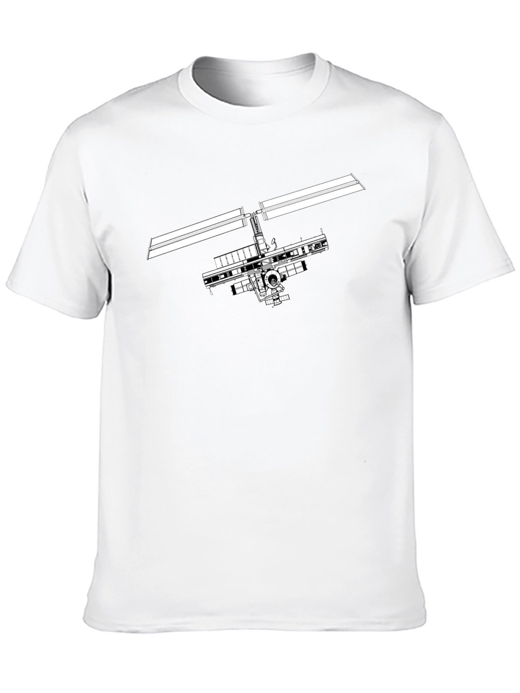 Space Station Graphic Tee - Modern Black T-Shirt