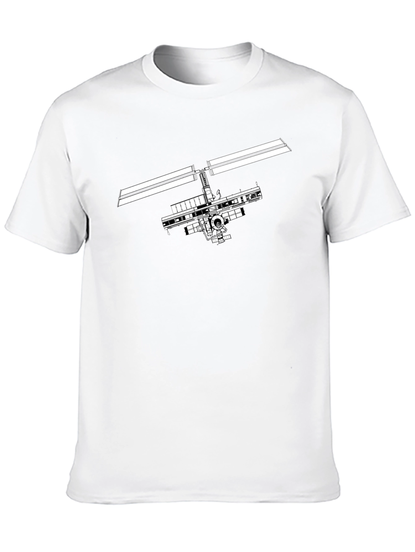 Space Station Graphic Tee - Modern Black T-Shirt