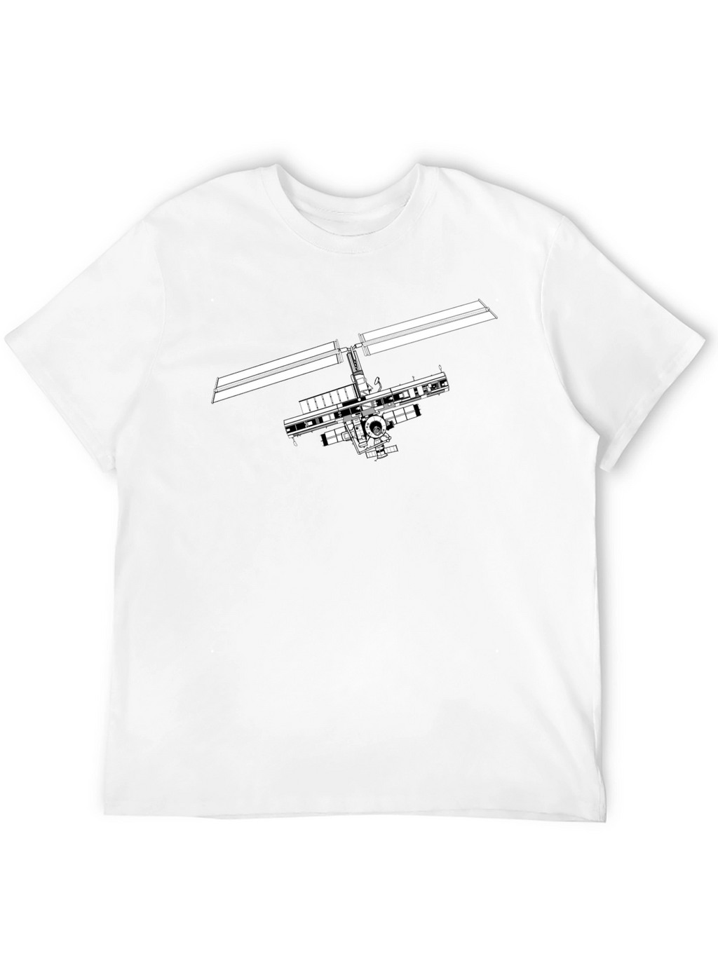 Space Station Graphic Tee - Modern Black T-Shirt
