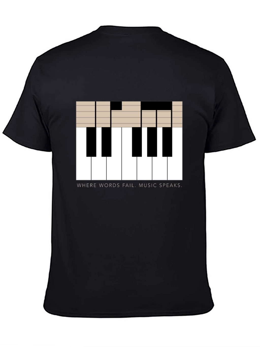 Music Speaks T-Shirt - Piano Key Design