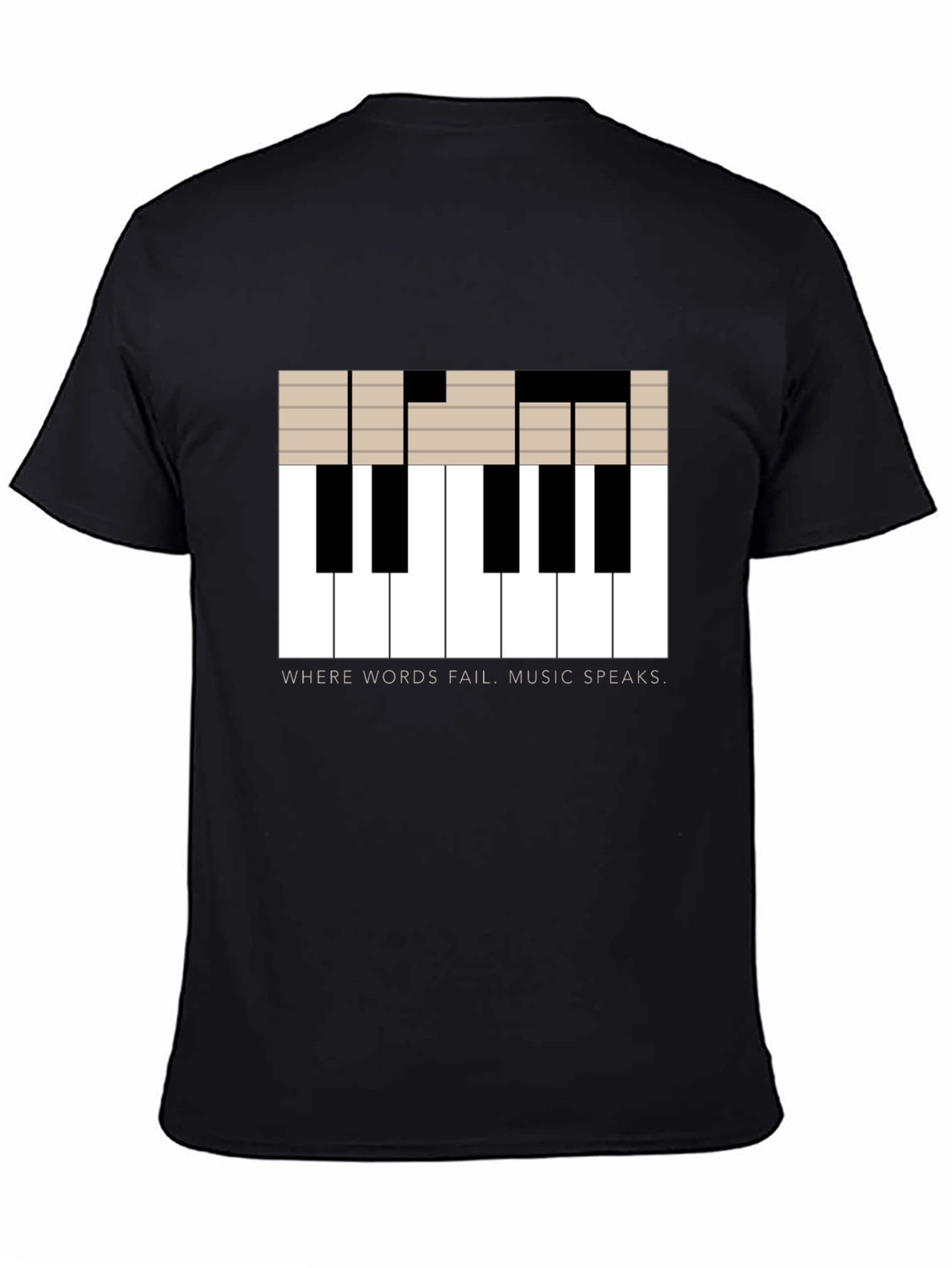 Music Speaks T-Shirt - Piano Key Design