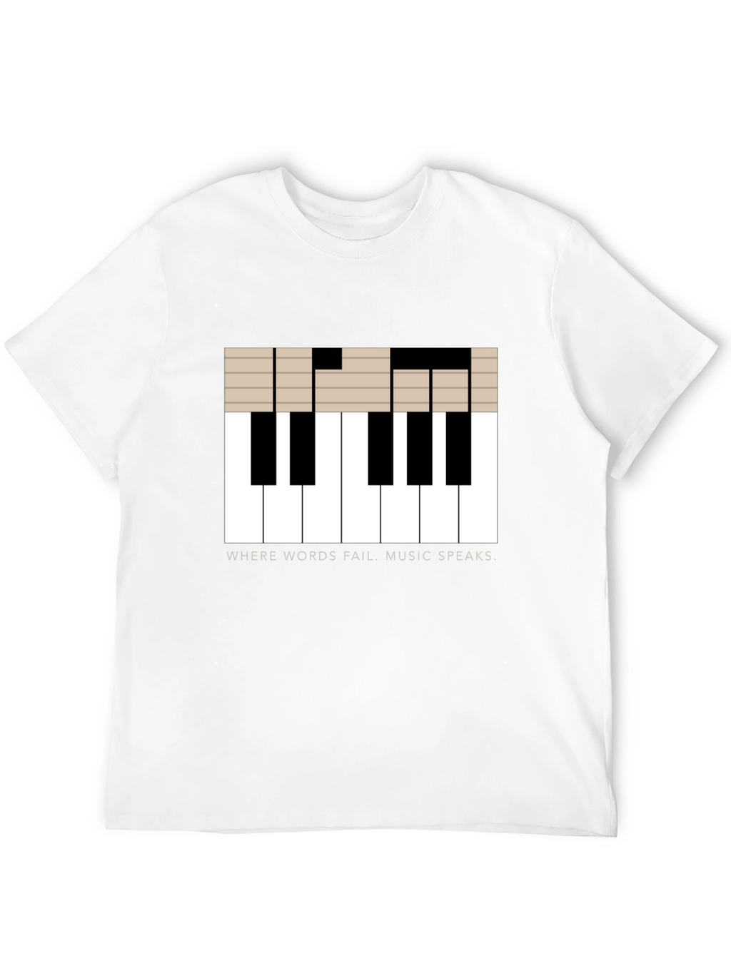 Music Speaks T-Shirt - Piano Key Design