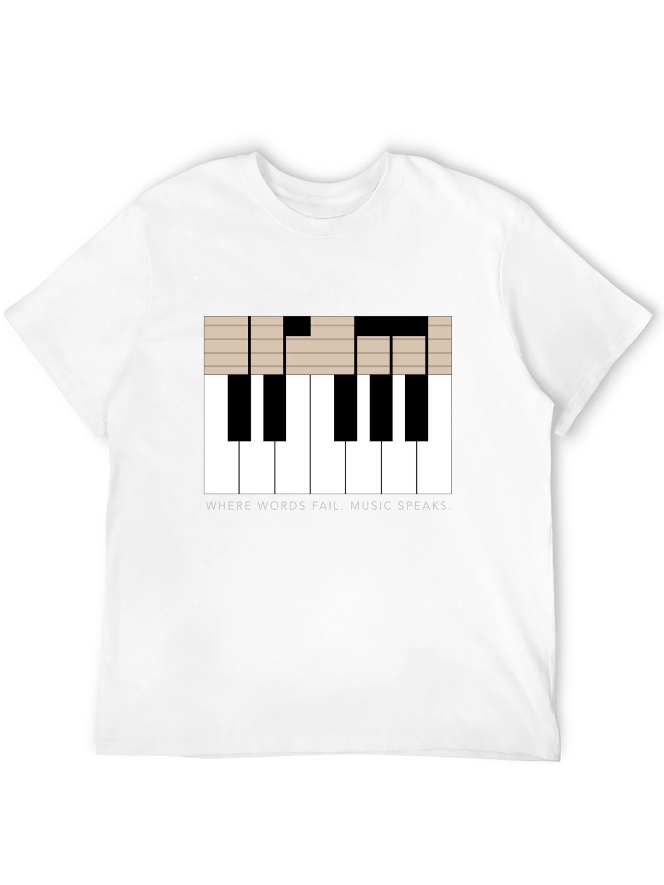 Music Speaks T-Shirt - Piano Key Design