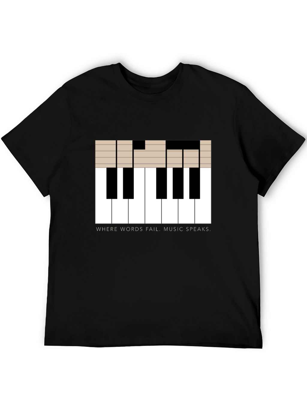 Music Speaks T-Shirt - Piano Key Design