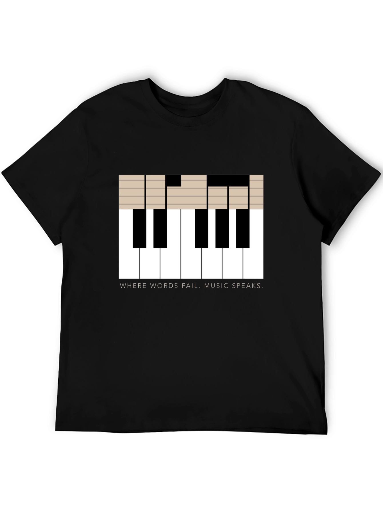 Music Speaks T-Shirt - Piano Key Design