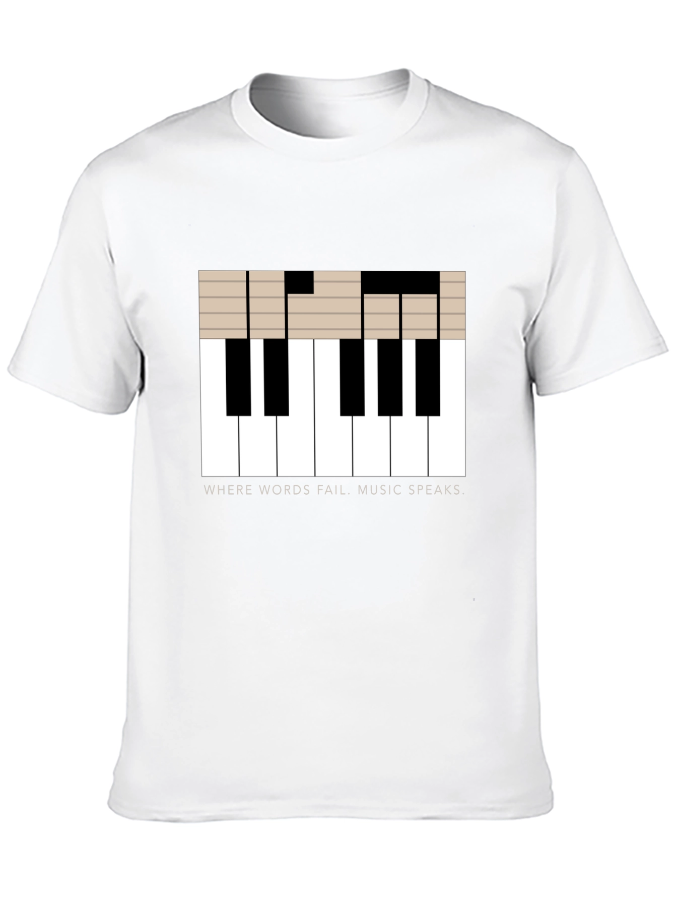 Music Speaks T-Shirt - Piano Key Design