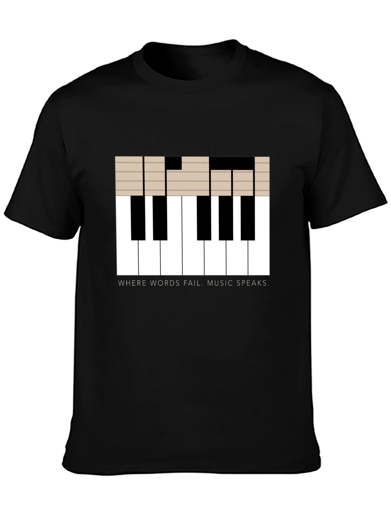 Music Speaks T-Shirt - Piano Key Design