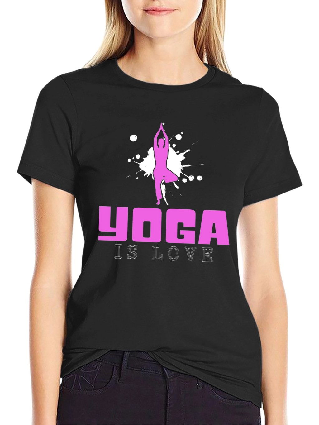 Yoga Is Love Graphic Tee - Black