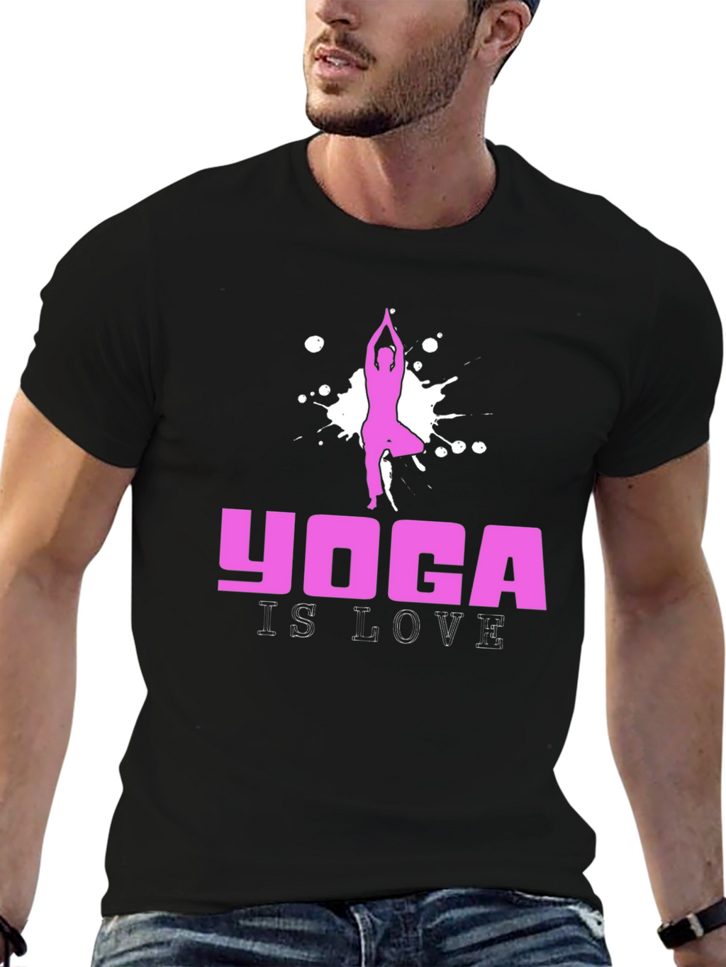 Yoga Is Love Graphic Tee - Black