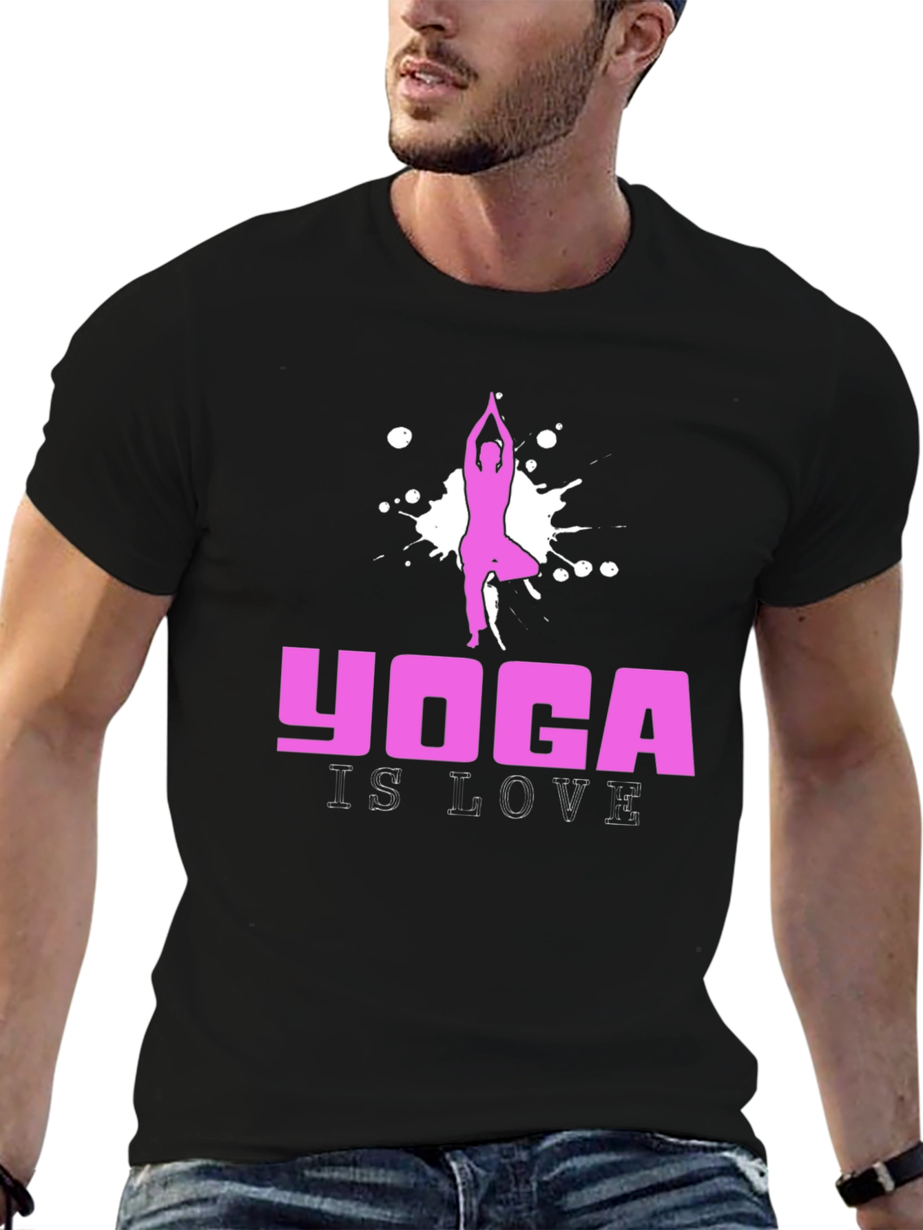 Yoga Is Love Graphic Tee - Black