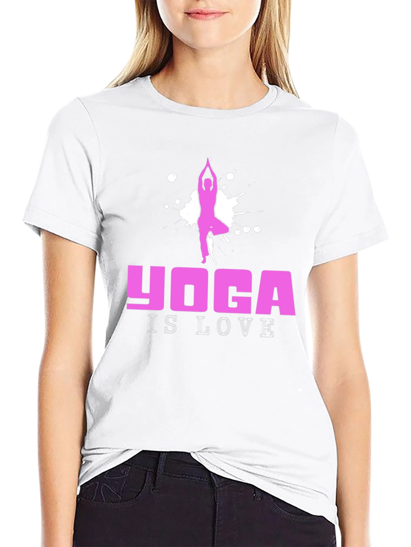 Yoga Is Love Graphic Tee - Black