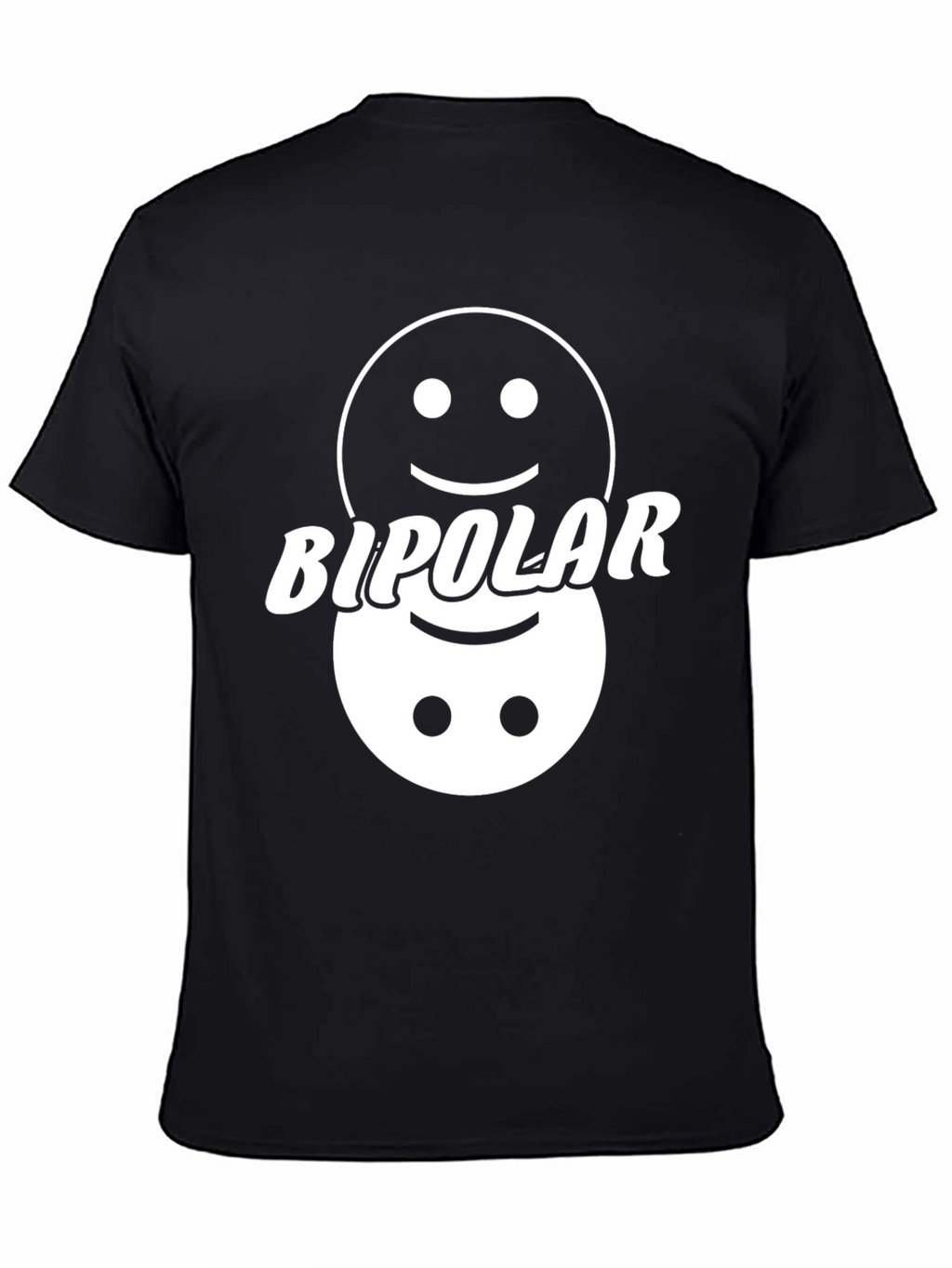 Bipolar Smiley Face Graphic Tee - Mens Funny T-Shirt