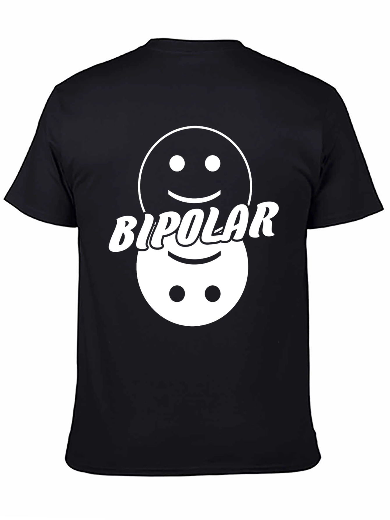 Bipolar Smiley Face Graphic Tee - Mens Funny T-Shirt