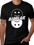 Bipolar Smiley Face Graphic Tee - Mens Funny T-Shirt