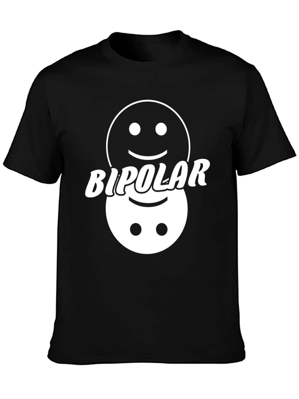 Bipolar Smiley Face Graphic Tee - Mens Funny T-Shirt