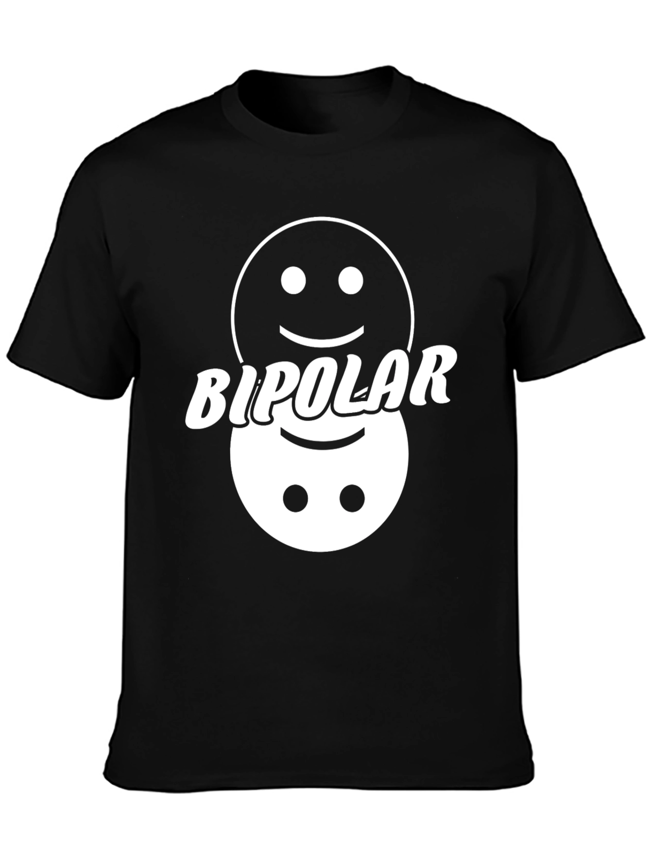 Bipolar Smiley Face Graphic Tee - Mens Funny T-Shirt