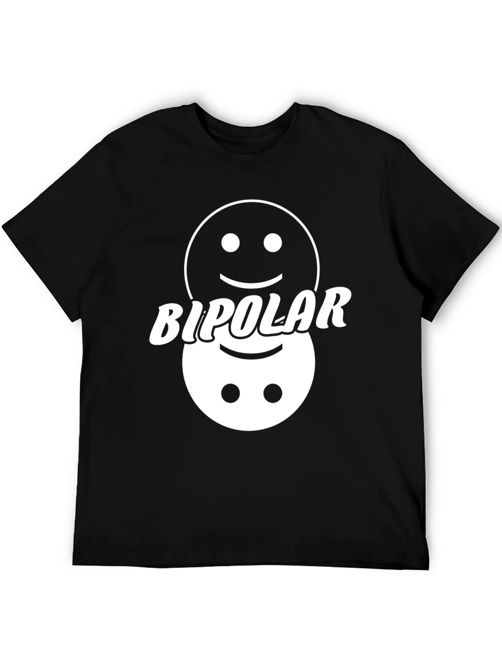 Bipolar Smiley Face Graphic Tee - Mens Funny T-Shirt