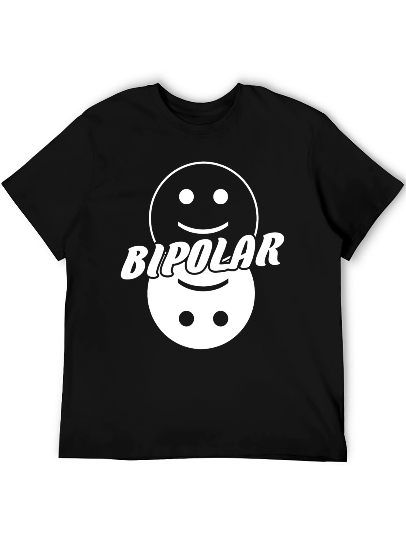 Bipolar Smiley Face Graphic Tee - Mens Funny T-Shirt