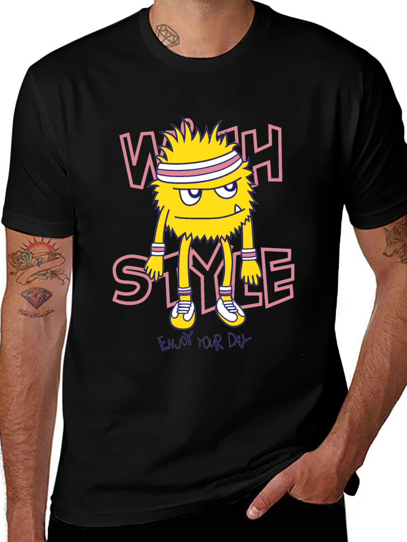 Whack Style Monster Graphic Tee - Black