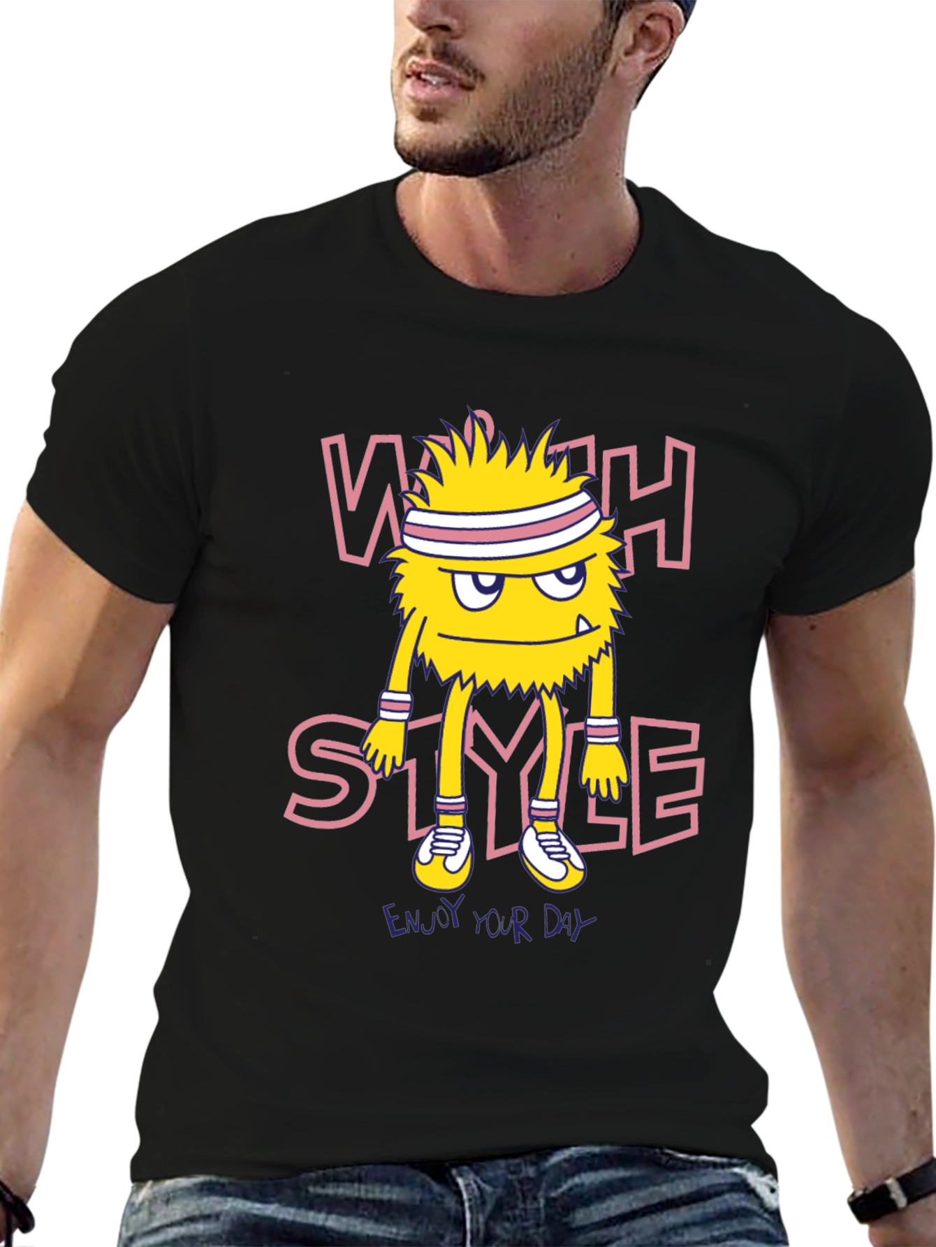 Whack Style Monster Graphic Tee - Black