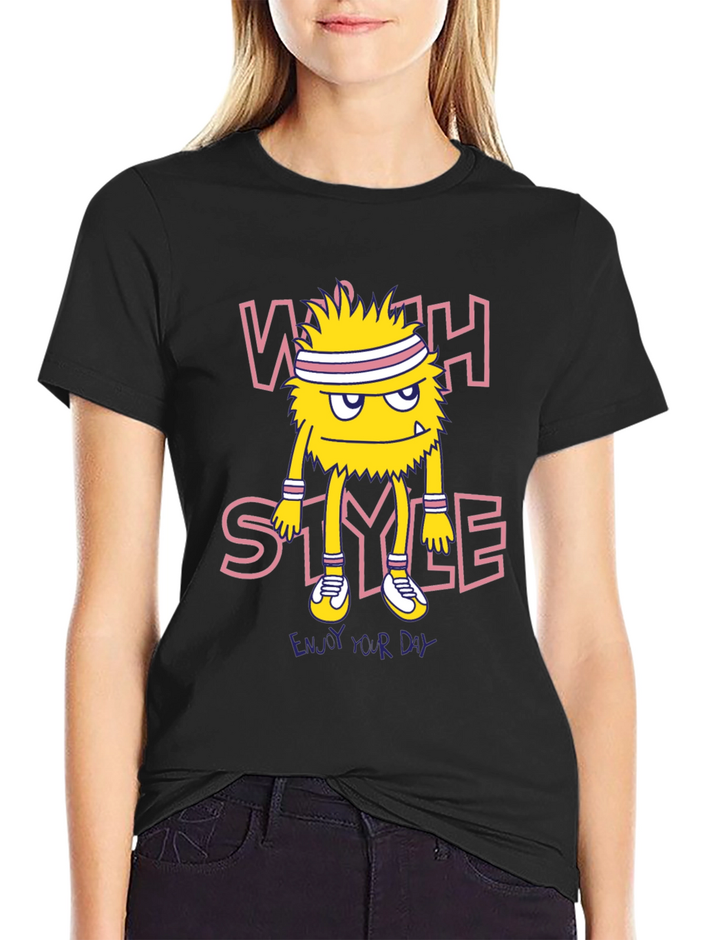 Whack Style Monster Graphic Tee - Black