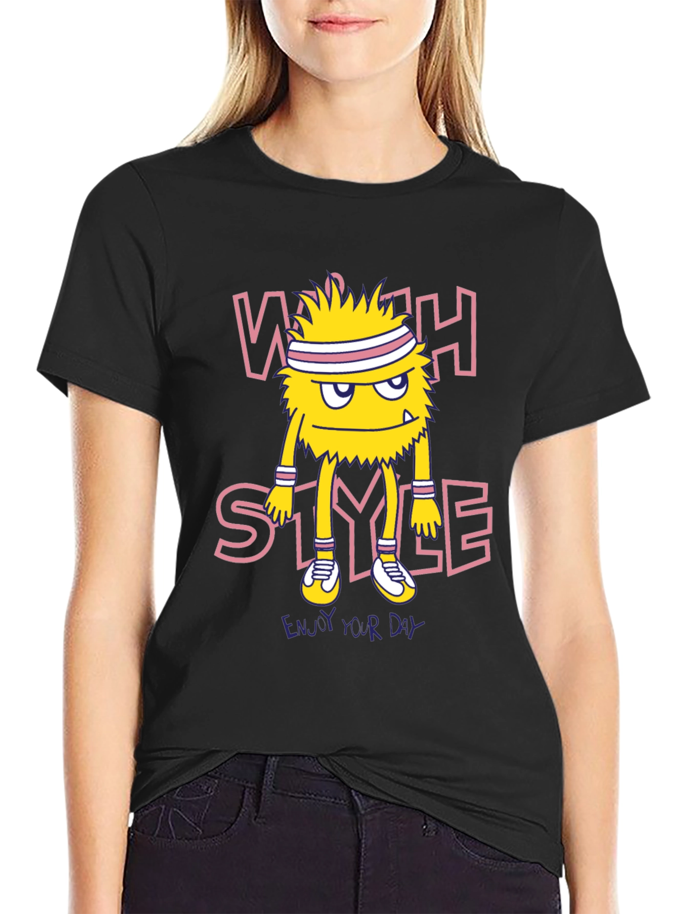Whack Style Monster Graphic Tee - Black