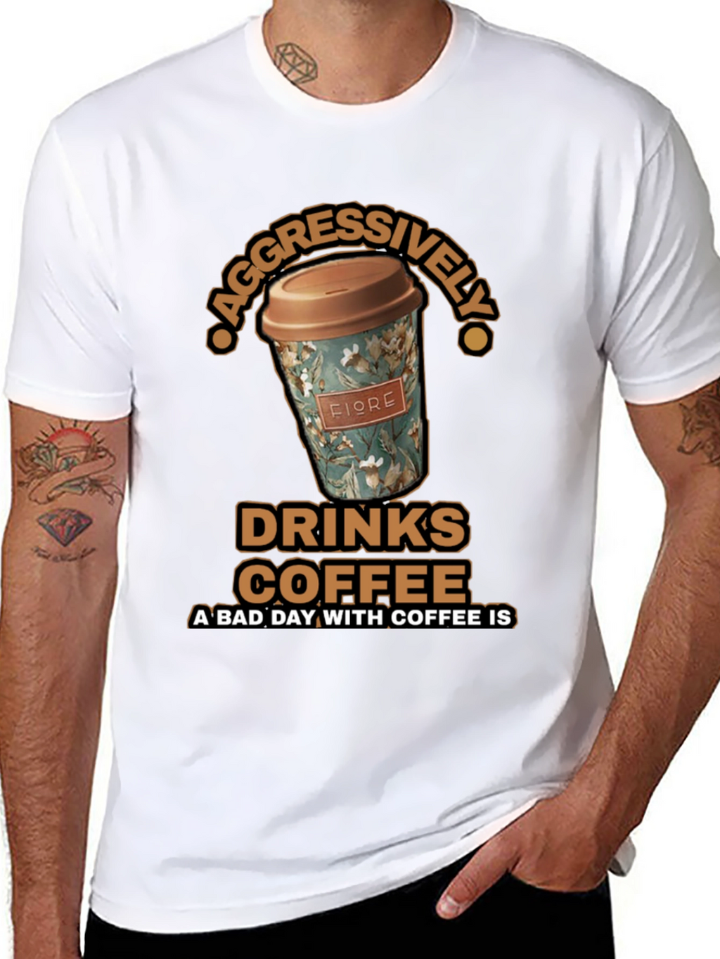 Aggressively Drinks Coffee T-Shirt