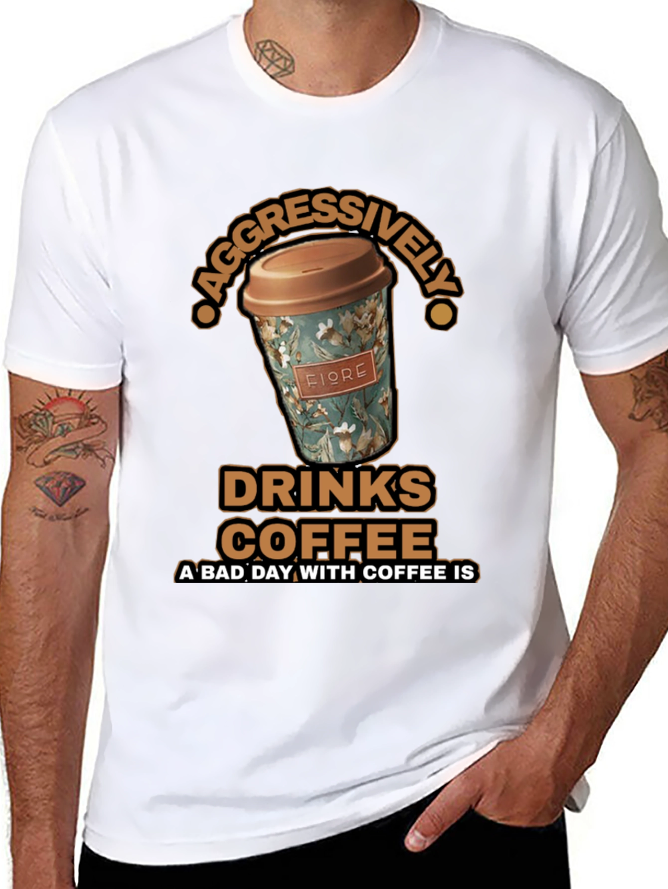 Aggressively Drinks Coffee T-Shirt