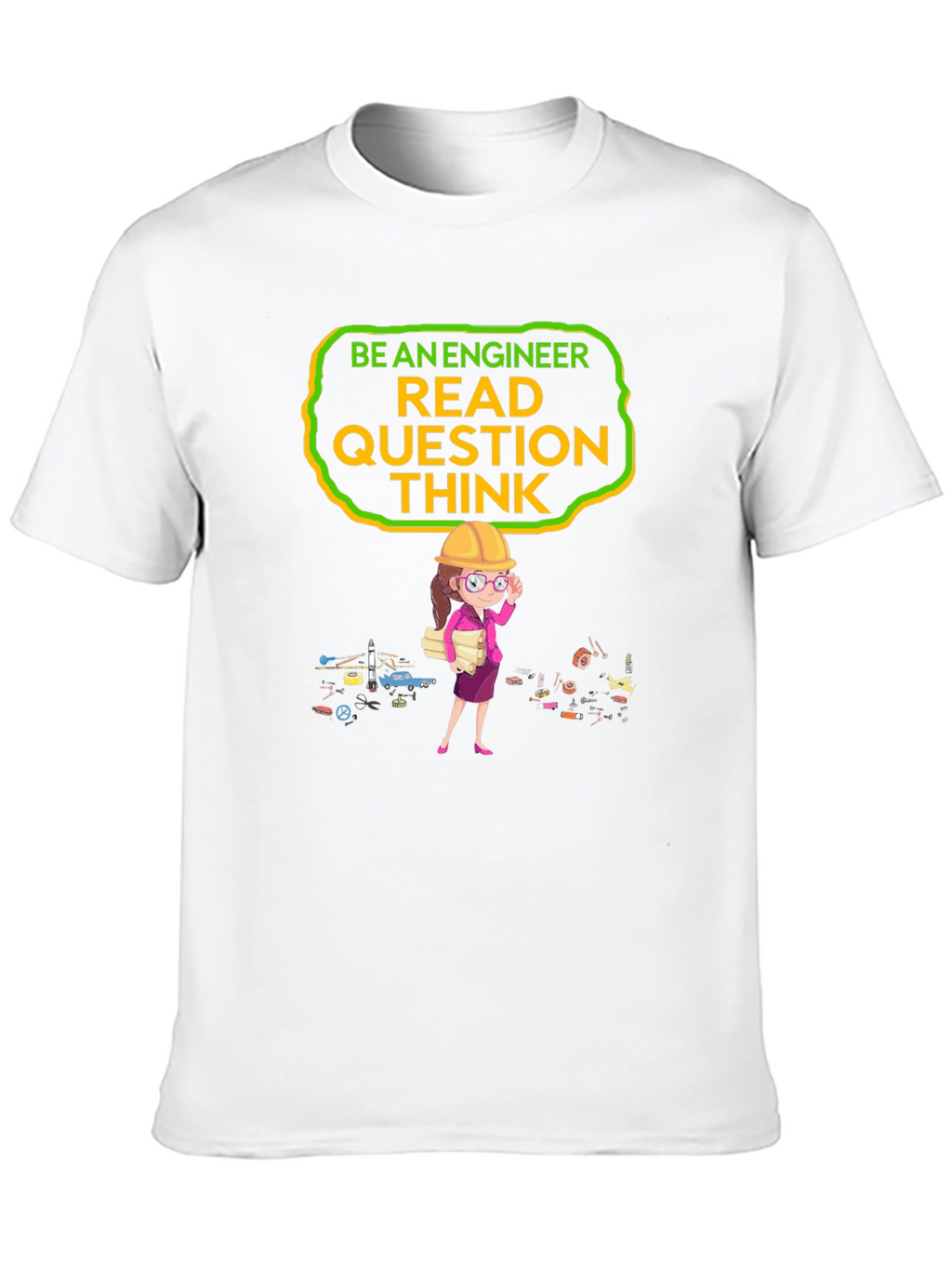 Engineer T-Shirt: Read Question Think - Black Tee