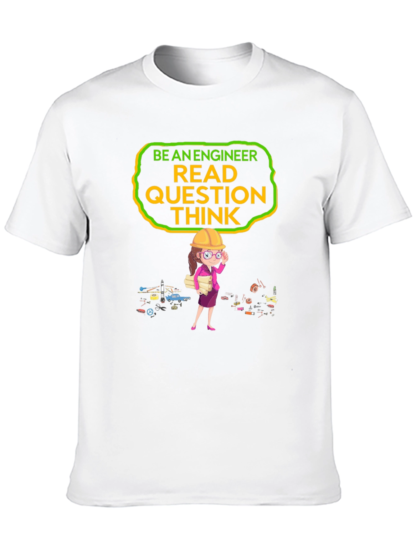 Engineer T-Shirt: Read Question Think - Black Tee
