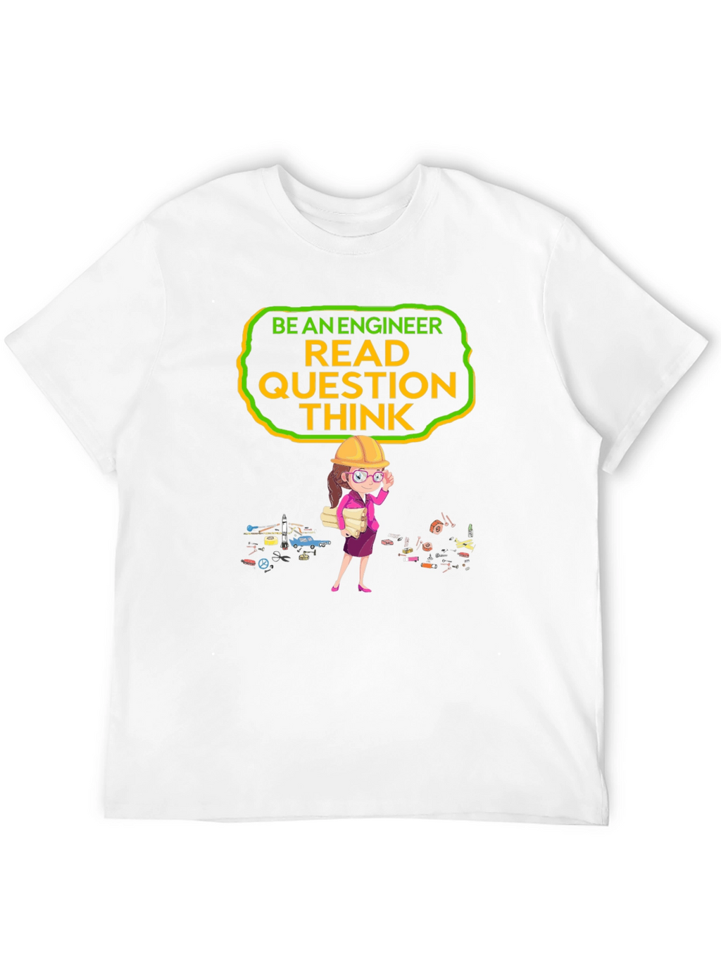Engineer T-Shirt: Read Question Think - Black Tee