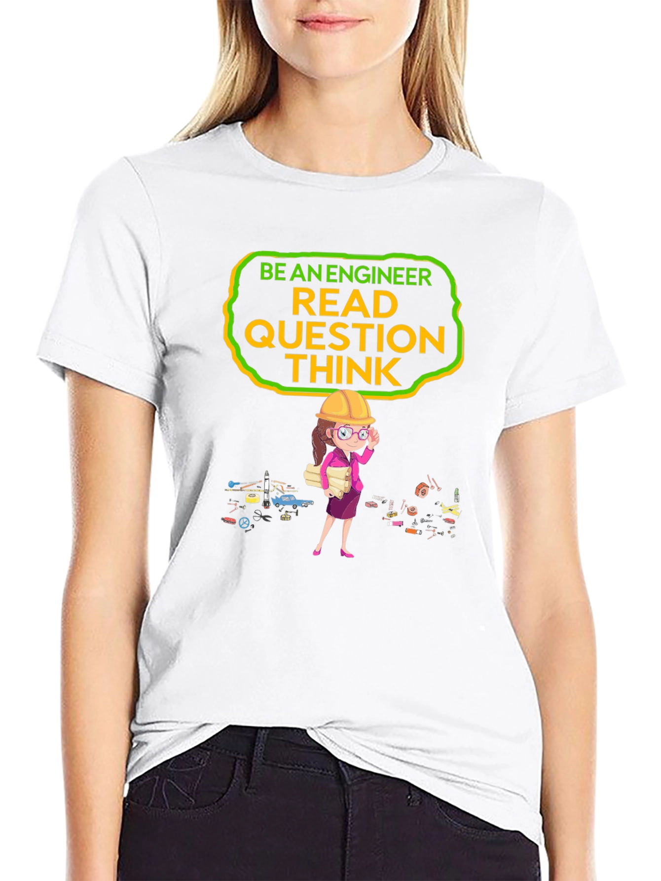 Engineer T-Shirt: Read Question Think - Black Tee