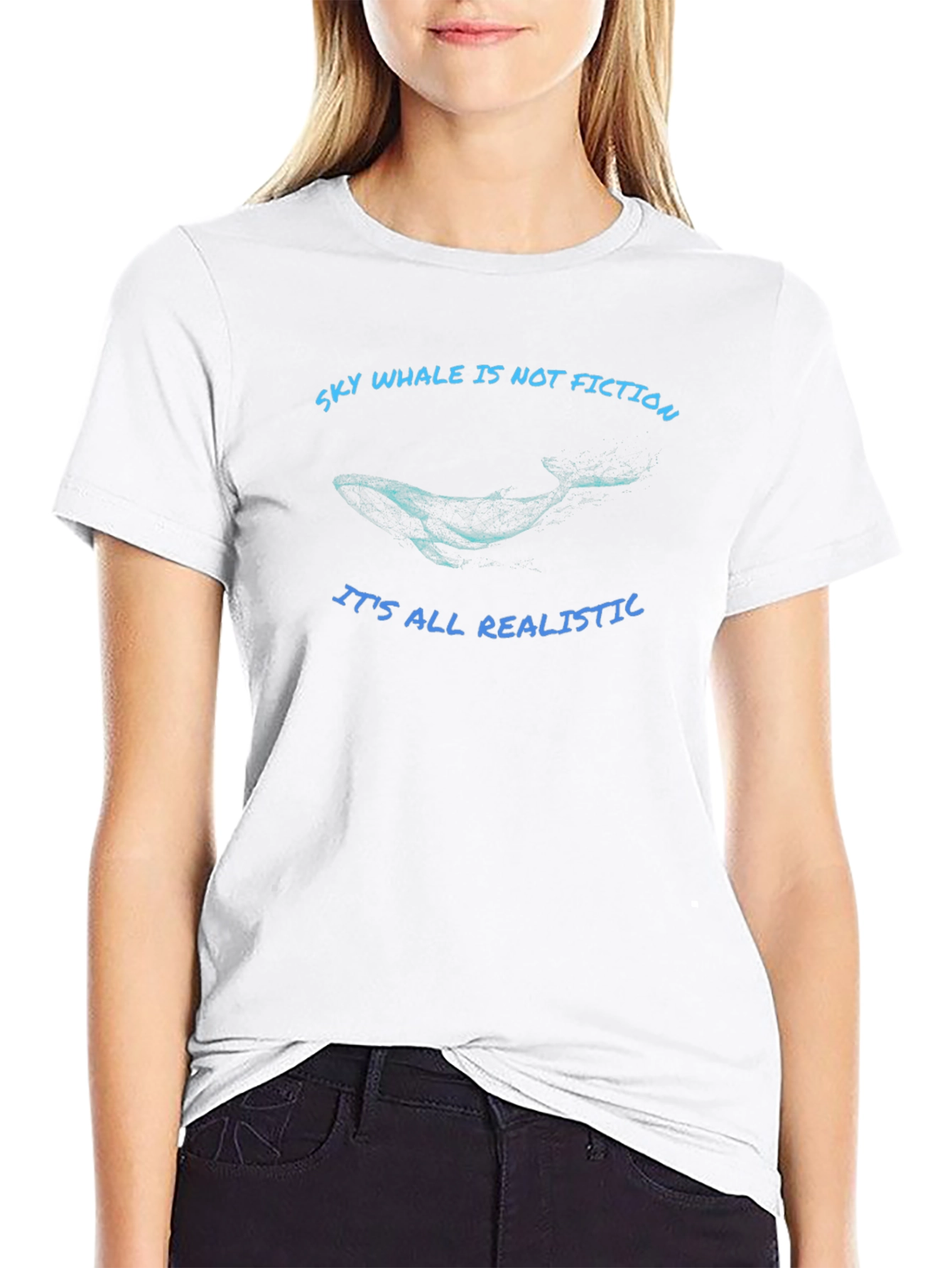 Sky Whale T-Shirt - Realistic Whale Design