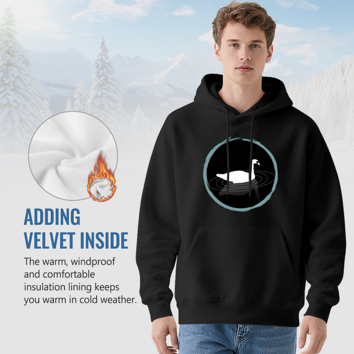 Blue Circle Hoodie - Geometric Art Graphic Sweatshirt for Modern Design Lovers