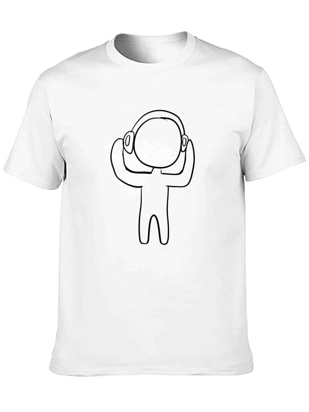 Stick Figure DJ Black T-Shirt