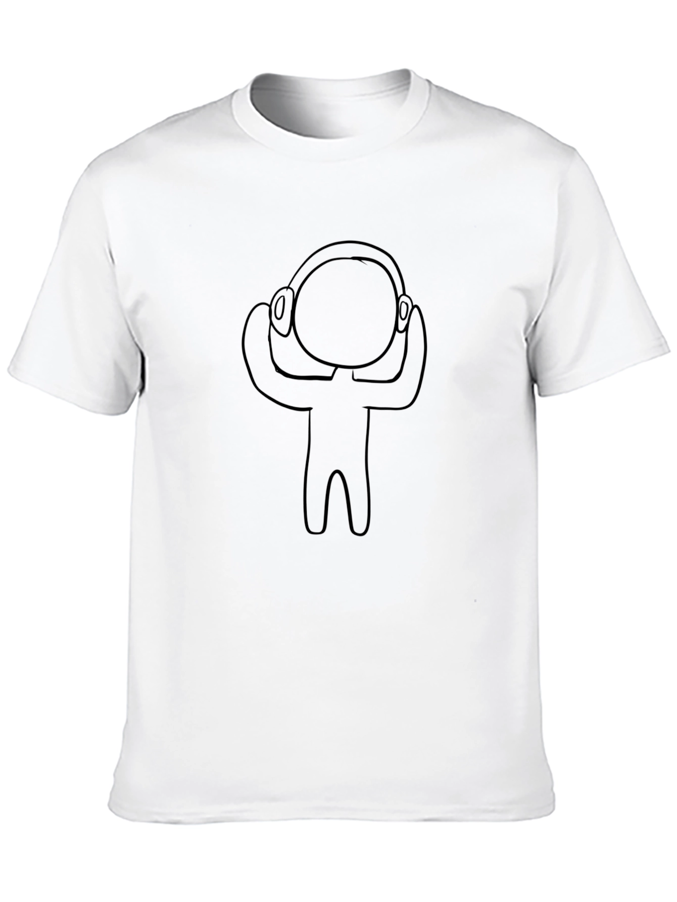 Stick Figure DJ Black T-Shirt