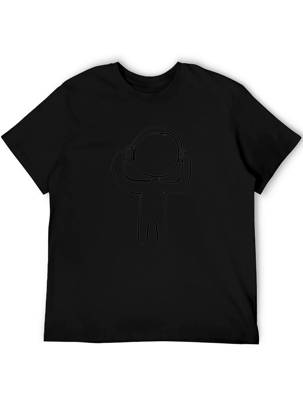 Stick Figure DJ Black T-Shirt
